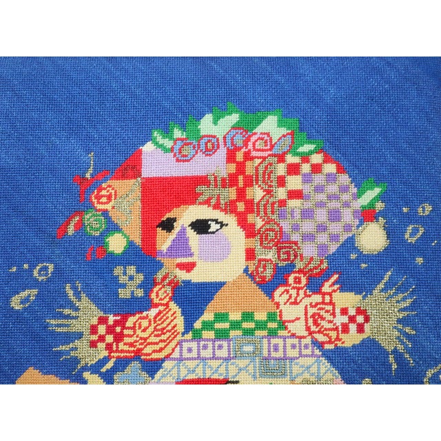 Mid-Century Modern Vintage Bjorn Wiinblad Needlepoint Wall Hanging For Sale - Image 3 of 11