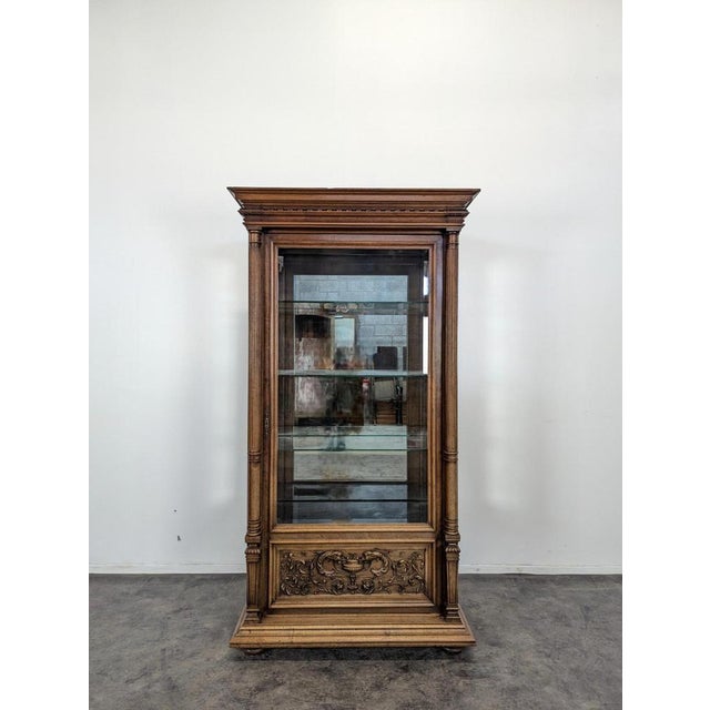 Renaissance Walnut Silverware with Beveled Glass For Sale - Image 3 of 14