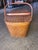 Wood Vintage Woven Diamond Pattern Mid-Century Picnic Basket For Sale - Image 7 of 8