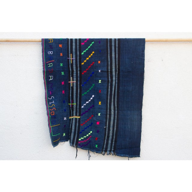 African Hunter Heritage Blue Mud Cloth For Sale - Image 3 of 9