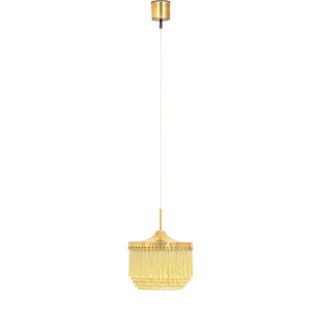 Ceiling Lamp in Brass, Silk Fringes attributed to Hans-Agne Jakobsson, 1965 For Sale