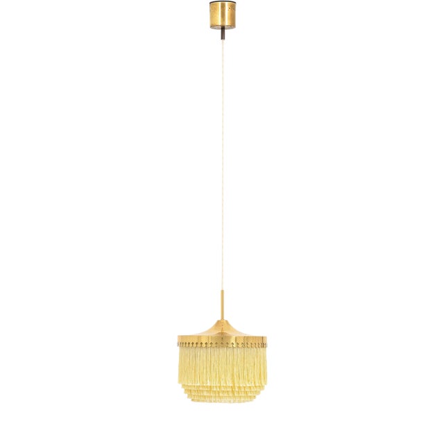 Hanging Lamp in Brass with Silk Fringes by Hans-Agne Jakobsson, 1965 For Sale