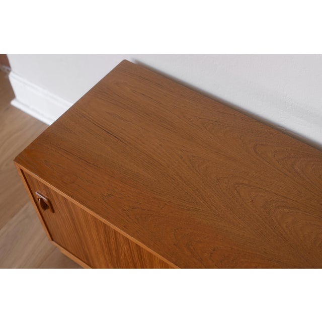 Vintage Danish Modern Teak Credenza With Vinyl Record Storage on Plinth Base For Sale - Image 12 of 14