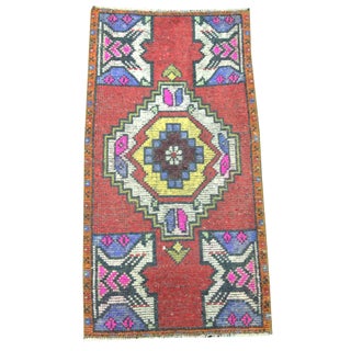Turkish Handmade Wool Small Rug, 1960s For Sale