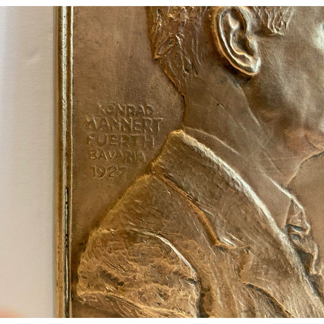 Konrad Mannert (1883-c. 1956) bronze profile portrait plaquette of Orlando A. Hammer (possibly the industrialist). Signed...