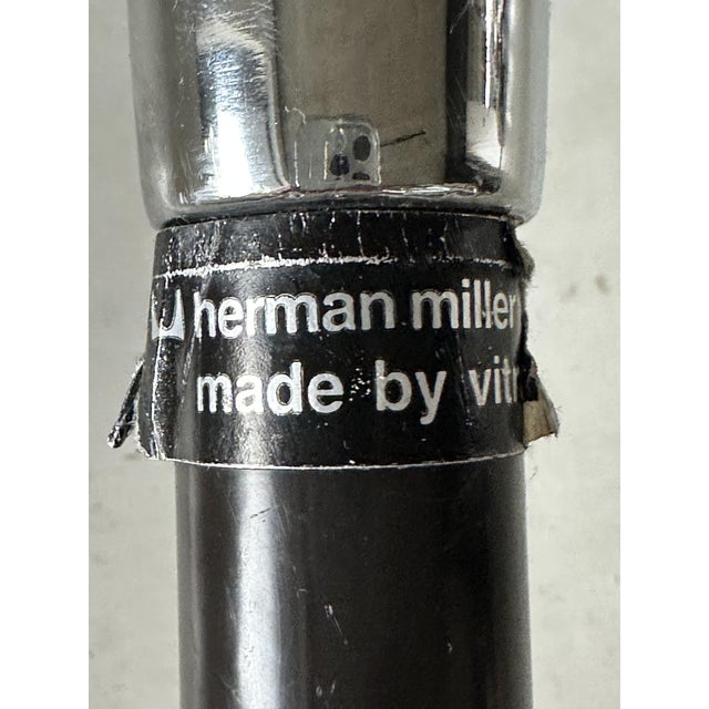 EA 208 Soft Pad Black Leather Chairs by Charles & Ray Eames for Herman Miller, 1970, Set of 2 For Sale - Image 6 of 11