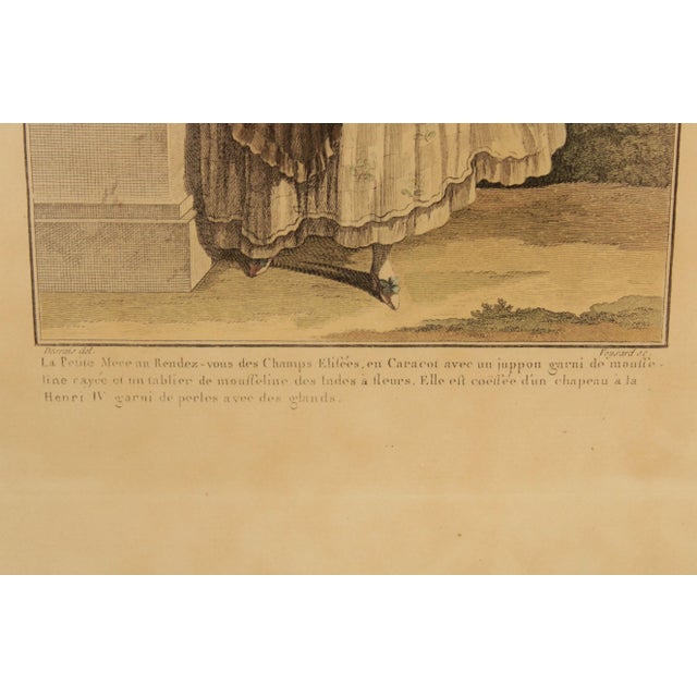 18th Century Antique 18th C. French Engraving, Gallerie des Modes et Costumes Frantais For Sale - Image 5 of 12