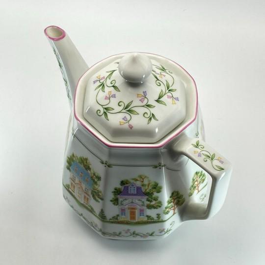 White 1995 The Lenox Village / Spice Village Coffee Pot With Lid Vintage (Unused) For Sale - Image 8 of 18