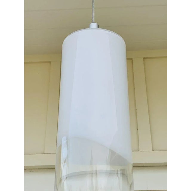 Metal Murano Style Cylinder Pendant Light For Sale - Image 7 of 13