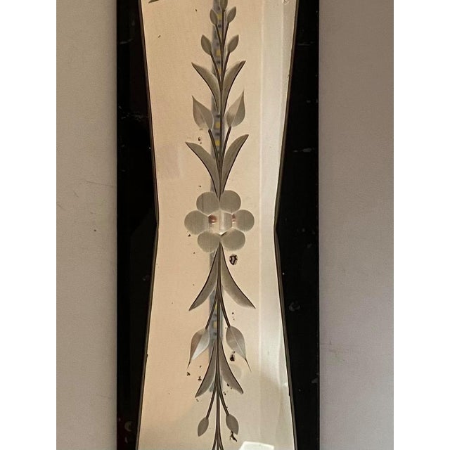 Lovely Acid Etched Mirror Push Plates circa 1930 with floral and bird etching. Original Decorative Screws Included Usually...