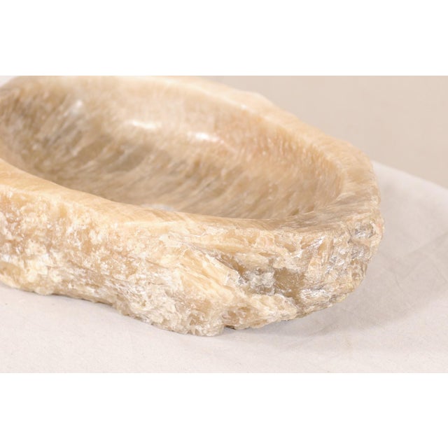 Early 21st Century Carved and Polished Onyx Sink Basin in Cream Color For Sale - Image 5 of 12