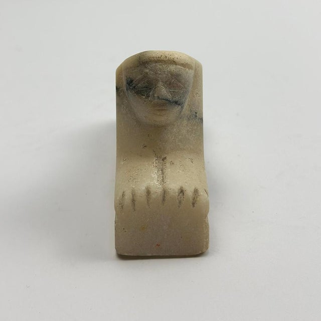 Stone Antique Hand-Carved Alabaster Sphinx, 1890s For Sale - Image 7 of 10