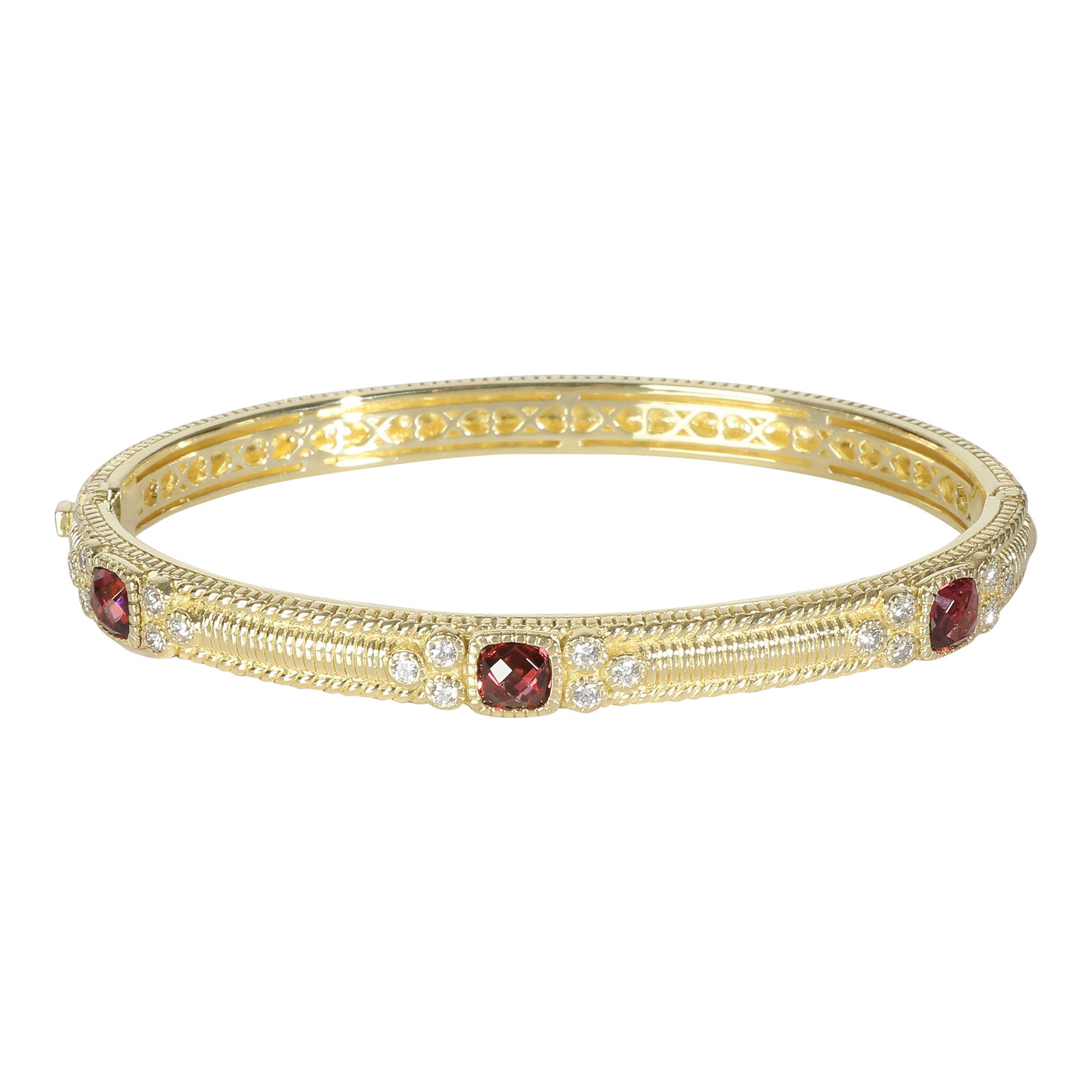 Judith Ripka La Petite Tourmaline Diamond Bangle In 18K Yellow Gold 0.3 ...