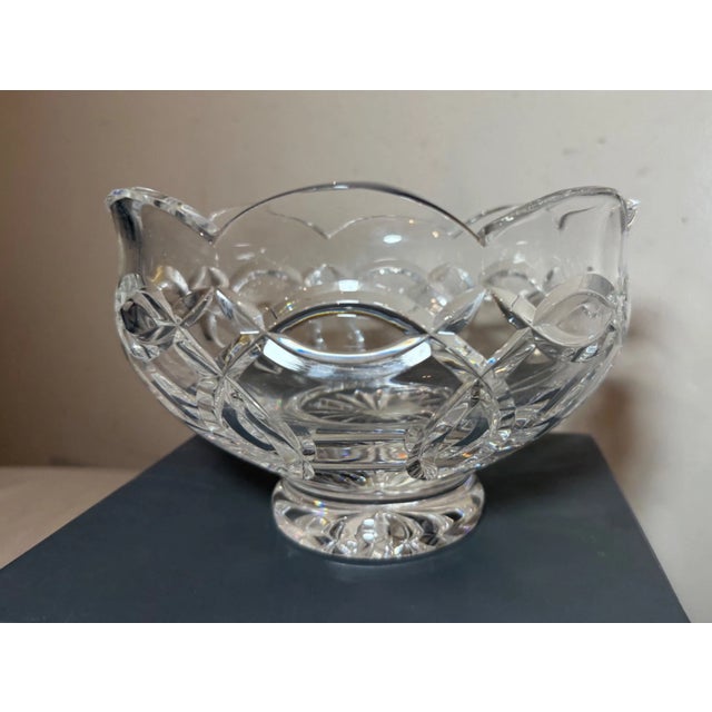 Mid-Century Modern New in Box VTG Waterford Crystal Glass Clannad Bowl Heavy Celtic Scalloped For Sale - Image 3 of 9