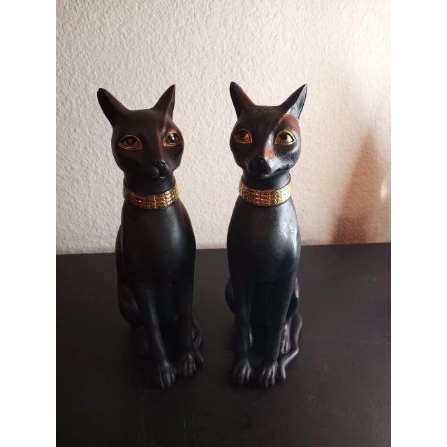 1970s 1970s Chalkware Black Cats - a Pair For Sale - Image 5 of 7