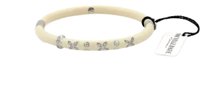 Nouvelle Bague Diamond Enamel 18k White Gold Sterling Bangle Bracelet