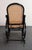 Black Vintage Thonet Ebonized Bentwood and Rattan Rocking Chair For Sale - Image 8 of 18