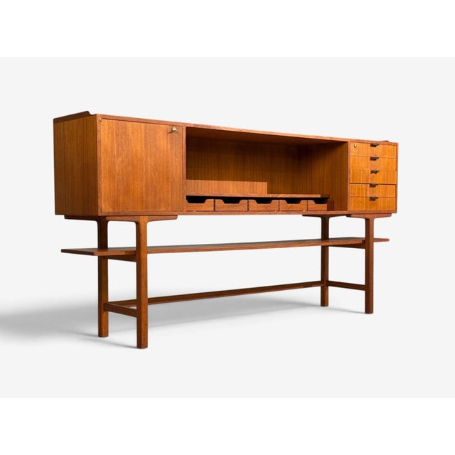 Axel Bäck Attr., Monumental Sideboard, Teak, Rosewood, Sweden, 1950s For Sale - Image 4 of 15