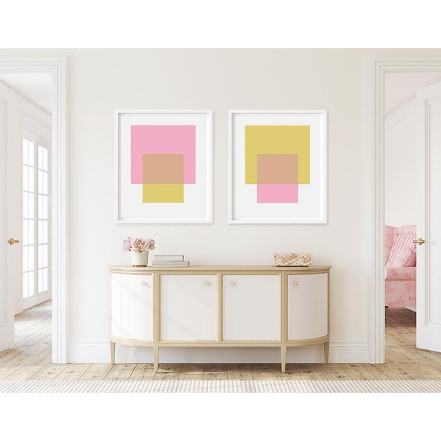 "The Interaction of Celery Green and Light Pink" by Liz Roache (Pink and Light Green) This Modern, Mid Century,...