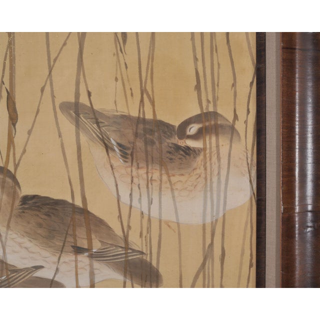 Japanese Taishō/Shōwa Painting Flock of Ducks in Winter Pond For Sale - Image 15 of 18