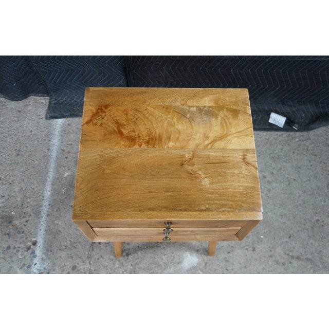 Late 20th Century Organic Modern Mango Wood 2 Drawer Side End Accent Table Nightstand MCM For Sale - Image 5 of 18