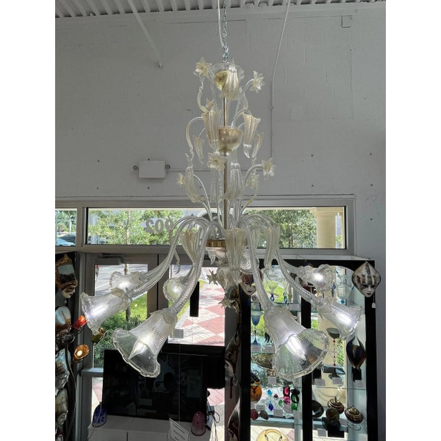 Early 21st Century Zanchi Murano - 8 - Light Venetian Chandelier For Sale - Image 5 of 8
