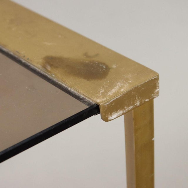 Vintage Bedside Tables in Brass and Smoked Glass, Italy, 1960s, Set of 2 For Sale - Image 5 of 10