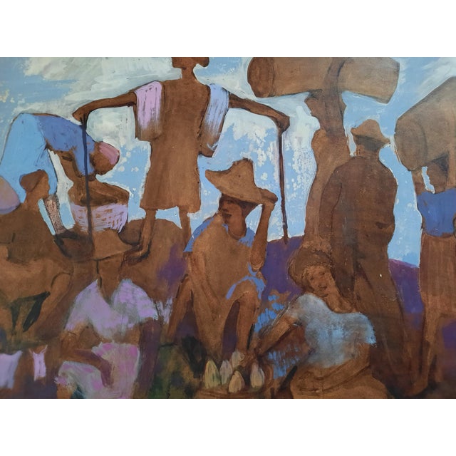 1930s Harry Gottlieb (1895–1992) Mid-Century Social Realist Gouache Painting, "Migrant Workers" For Sale - Image 5 of 7