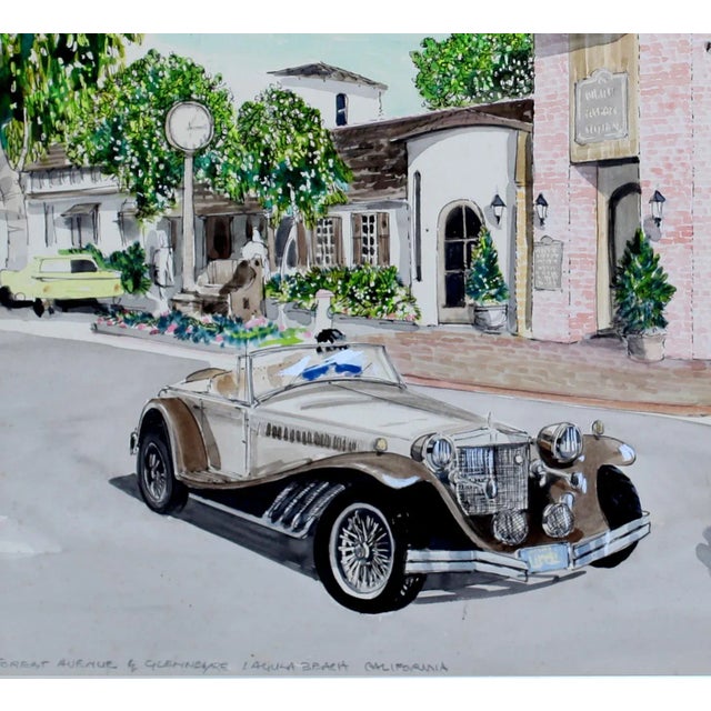 American 1970s Vintage Patrick Kelly Car in Laguna Beach Signed Lithograph For Sale - Image 3 of 5