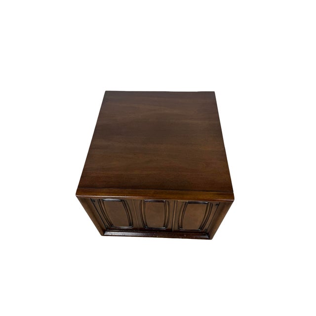 Mid 20th Century Broyhill Premier Emphasis Mid-Century Modern Walnut Cabinet End Table For Sale - Image 5 of 18