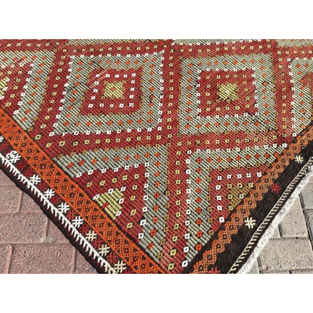 Nomadic Embroidered Kilim - 70" X 125" For Sale - Image 4 of 11