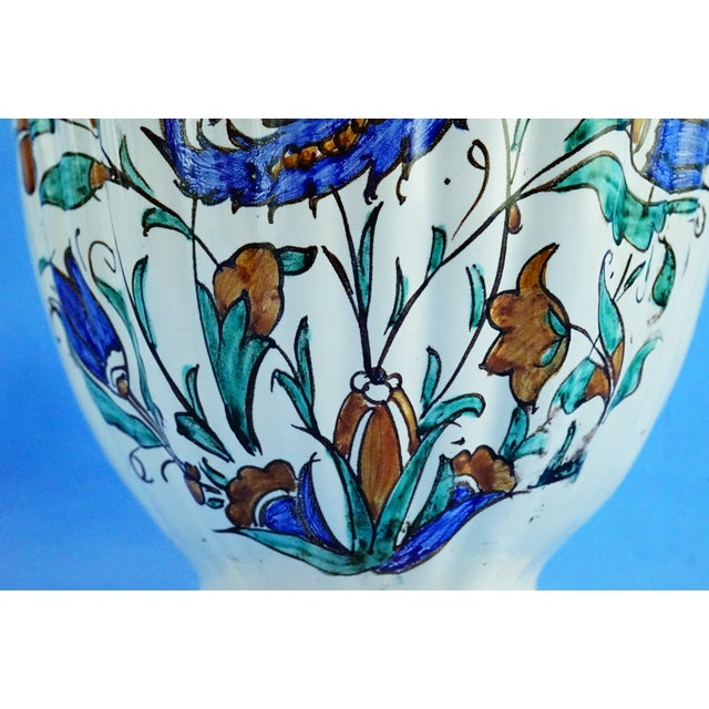 20th Century German Ribbed Ceramic Vase with Iznik Motifs by Icaro Rodi, 1920s For Sale - Image 14 of 18