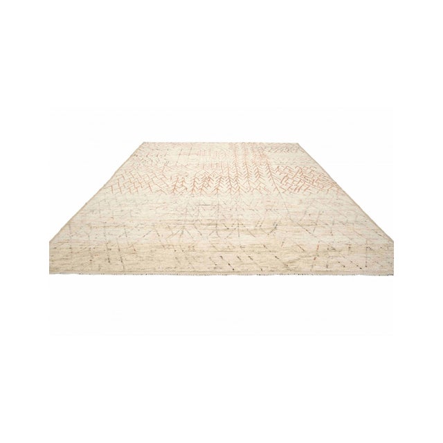 Hand knotted unique rug newly made in Afghanistan using hand spun wool.