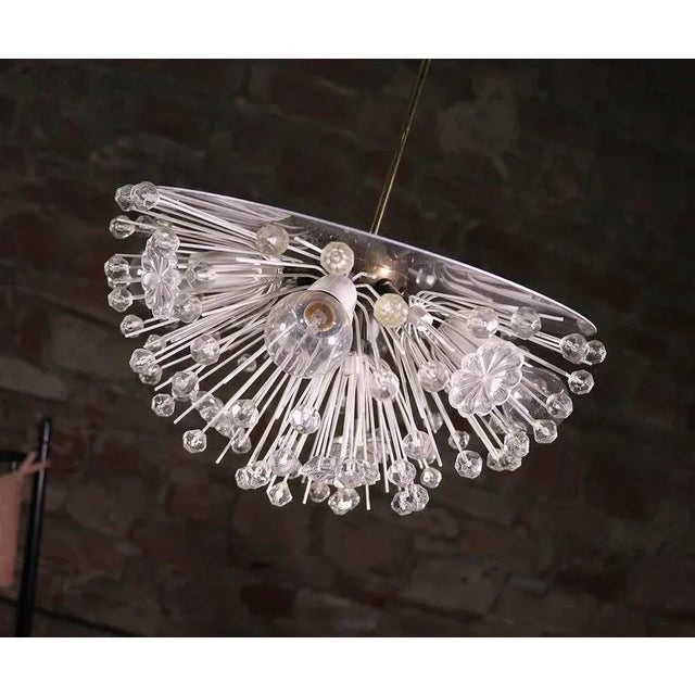 Elegant snowball chandelier with sputnik crystal flowers on a mirrored frame designed in the style of emil stejnar for...