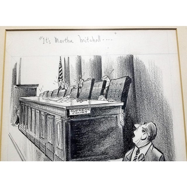 1970s Bill Canfield Signed Gift to Martha Mitchell Cartoon For Sale In West Palm - Image 6 of 12
