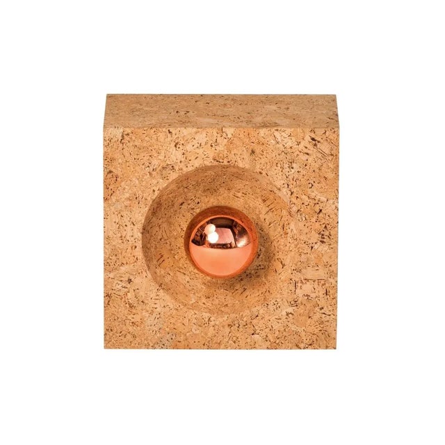 2020s "Braga" Solid Cork Wall Light or Table Lamp by Facto Atelier Paris For Sale - Image 5 of 5