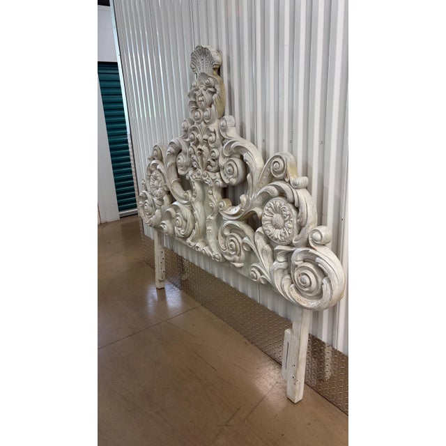 This is a fabulous ornate Queen French Rococo headboard. We sold this design years ago in a king cream color. The finish...