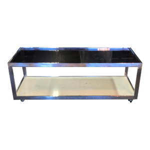 Burton Glass, Chrome and Marble Coffee Table