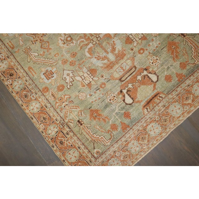Orange Early 20th Century Persian Afshar Light Green Orange Border Rug - 4'3" x 6'1" For Sale - Image 8 of 8