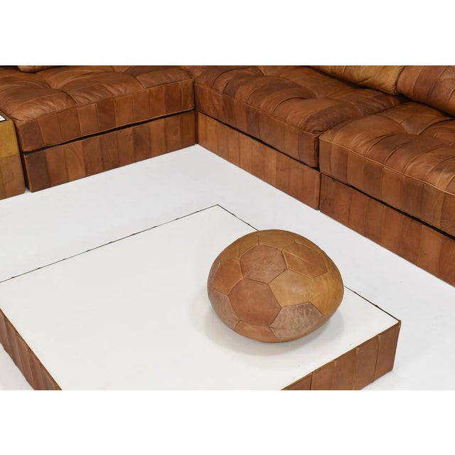 Animal Skin DS-88 Landscape Sectional Sofa in Cognac Tan Leather from de Sede, 1970s, Set of 25 For Sale - Image 7 of 11