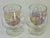 Vintage 1960s pair of iridescent delicate glass brandy snifters. No marks.