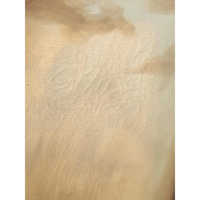 Brown Vintage Philip Sandee. Sandee Framed Beach Coastal Oil Painting – Seagulls & Dunes 26" X 22" For Sale - Image 8 of 12