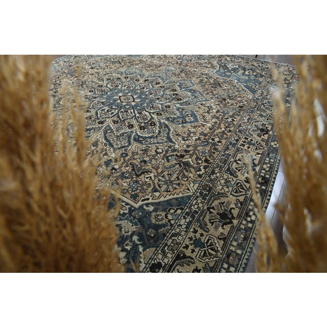 1970s Vintage Persian Handmade Wool Cotton Light Brown Area Rug For Sale - Image 10 of 11