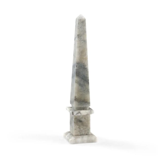 Transitional Chelsea House Alabaster Obelisk in Gray, Medium For Sale - Image 3 of 3