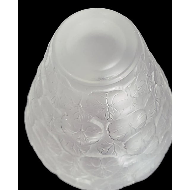 Glass Vintage Phoenix Consolidated Frosted Lotus Leaves Art Glass Vase For Sale - Image 7 of 7