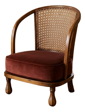 English Bergère Armchair with Caned Backrest, 1900s