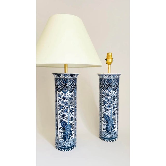 Textile Antique Delft Table Lamps from Royal Delft, Set of 2 For Sale - Image 7 of 7