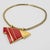1980s Lanvin Gilded Serpentine Chain Necklace with Enamel Medallion For Sale - Image 5 of 10