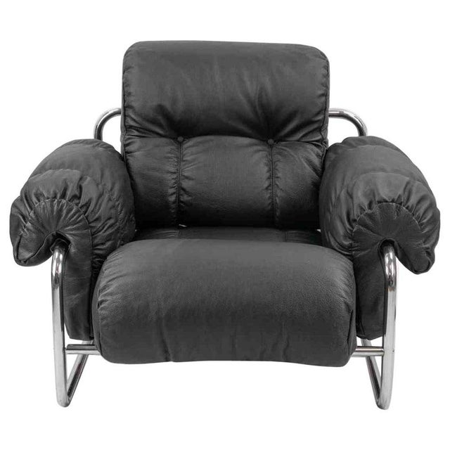 Black Tucroma Armchair by Guido Faleschini for I4Mariani, 1970s For Sale - Image 8 of 8