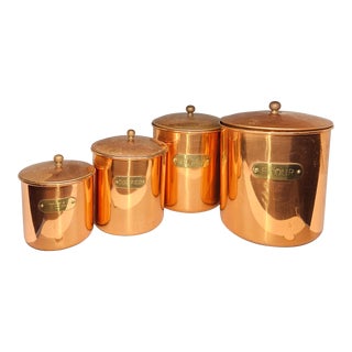 Vintage Daewoo Copper Canister Set For Sale